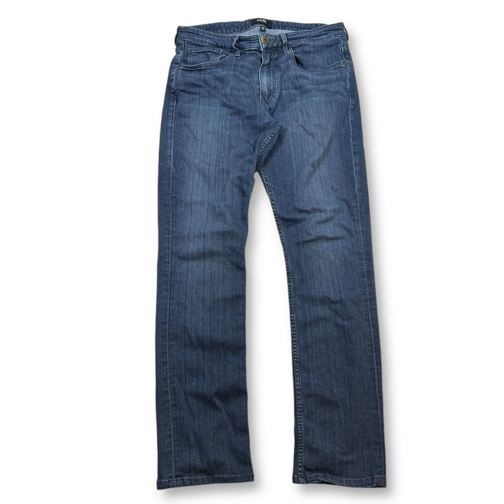 Paige Federal Slim Fit Jeans Dark Wash Stretch Denim Made In USA Size 32
